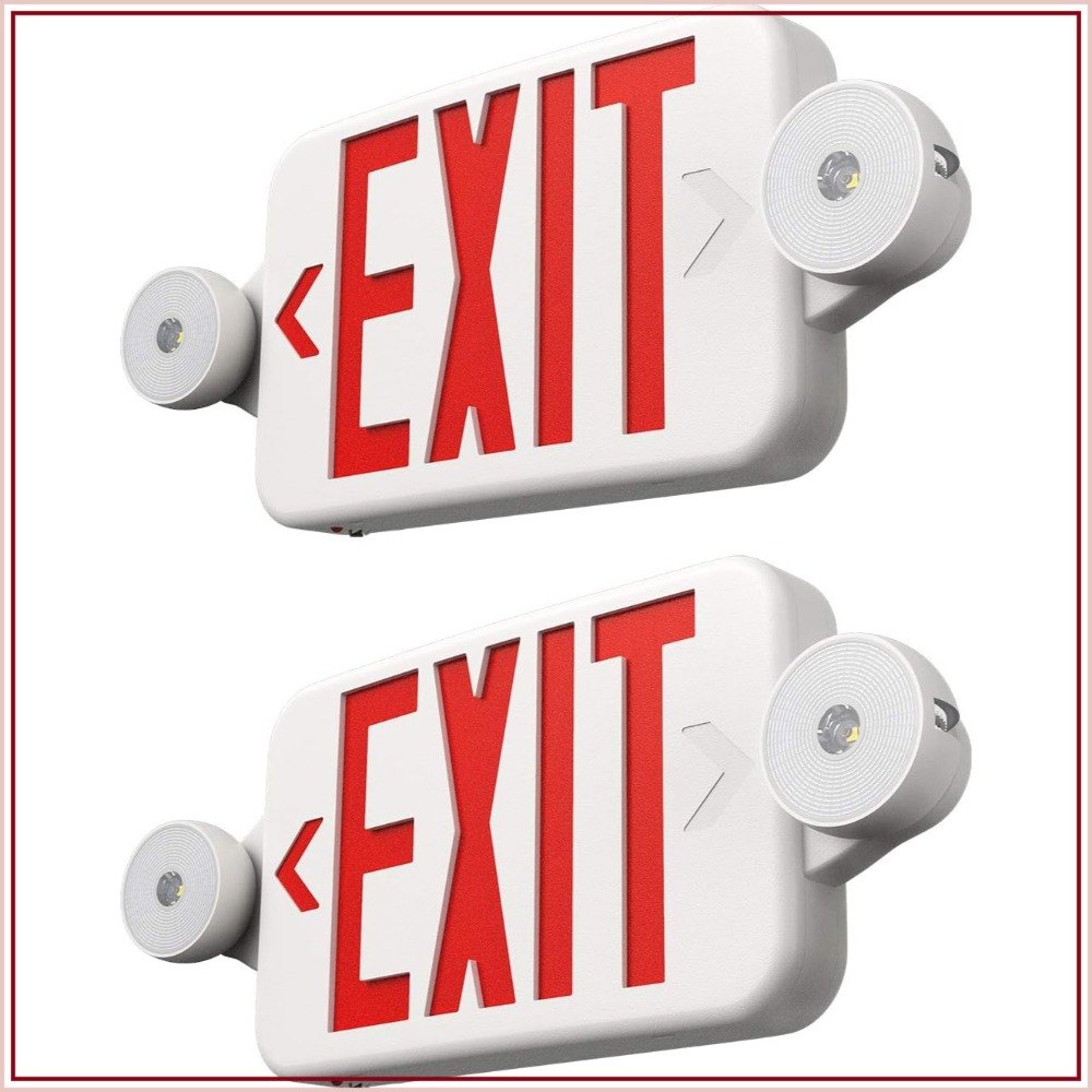 Emergency Exit Sign - 2 Pack Exit Sign with Emergency
