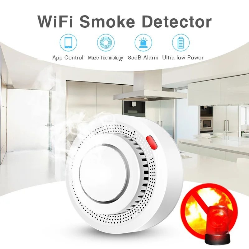 Tuya Smart WiFi Smoke Sensor F - Smoke Detector Interconnected reseña y precio