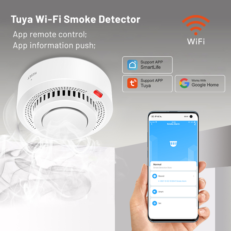 Tuya Smart WiFi Smoke Sensor F - Smoke Detector Interconnected reseña y precio