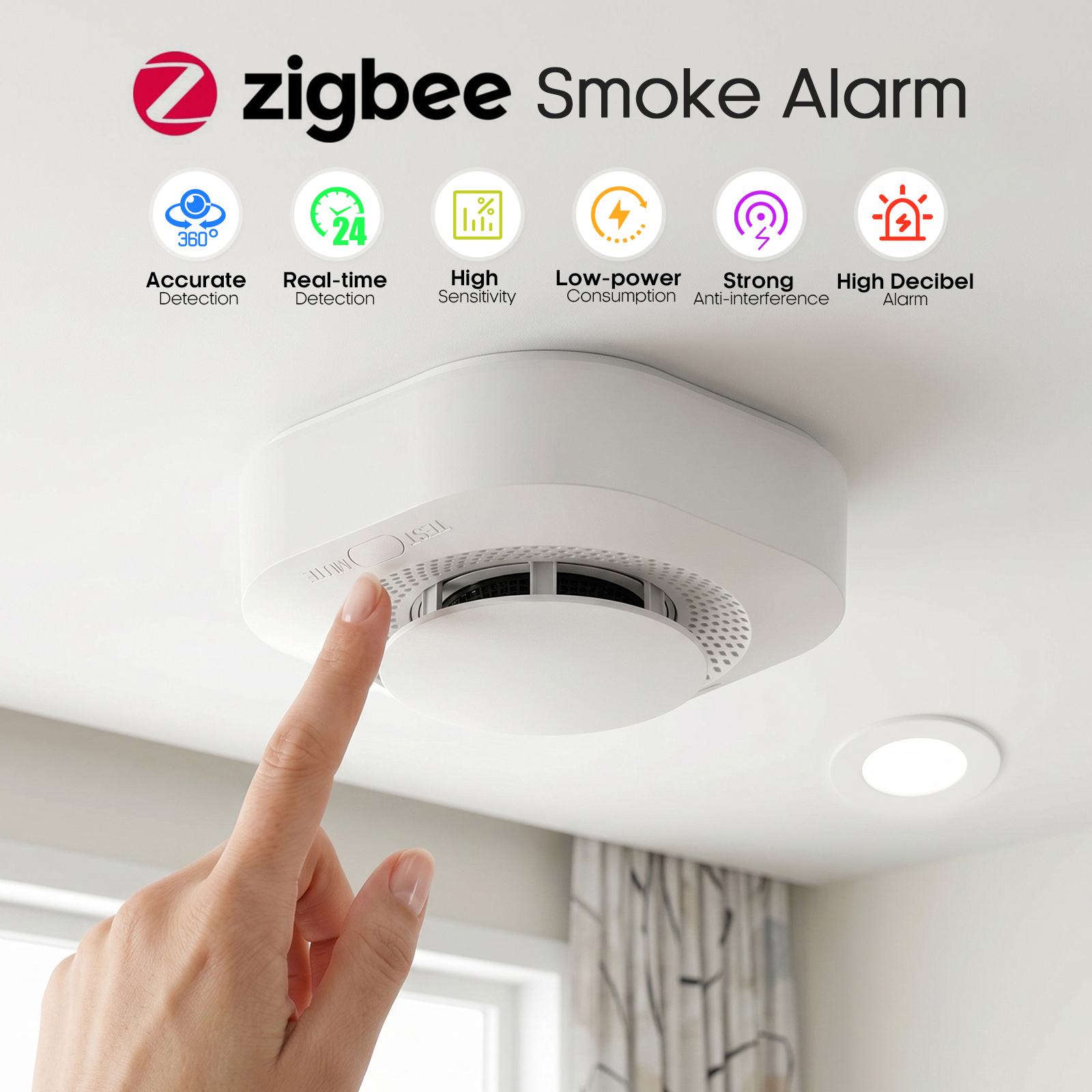 4 / 6 / 8 / 12 PCS Tuya Zigbee - Smoke Detector Interconnected reseña y precio