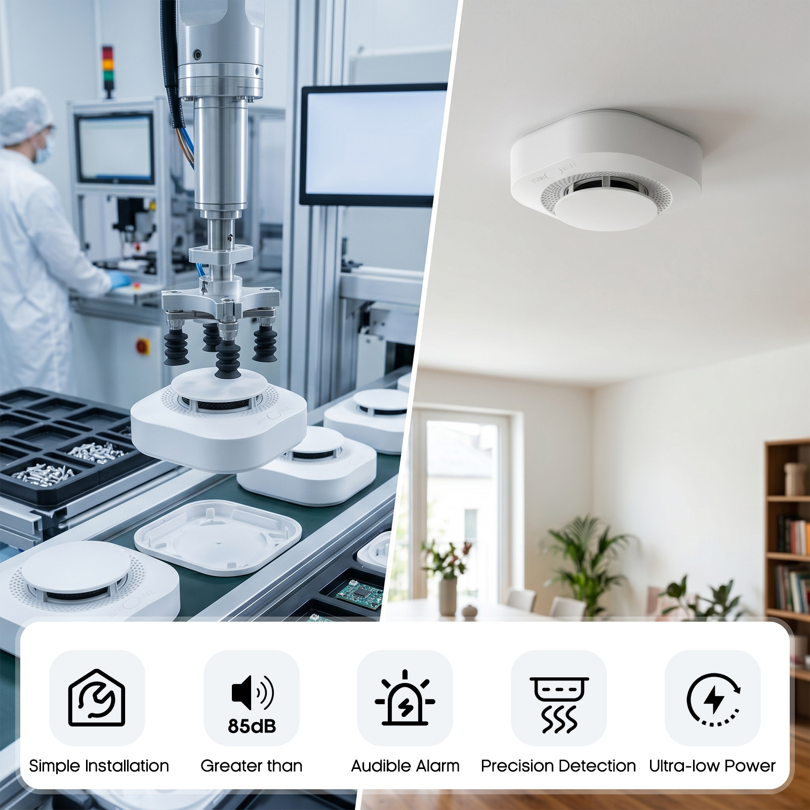 4 / 6 / 8 / 12 PCS Tuya Zigbee - Smoke Detector Interconnected reseña y precio