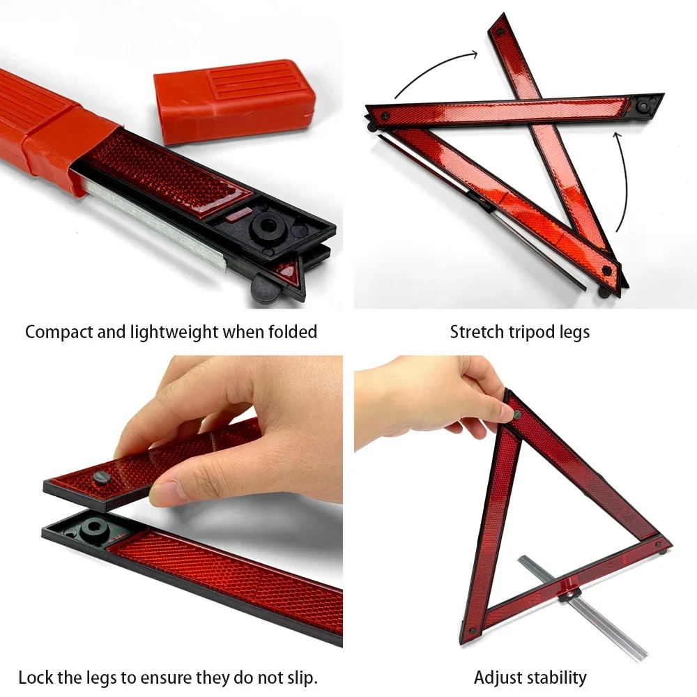 Car Tripod Folded Stop Sign Re - Emergency Exit Sign reseña y precio