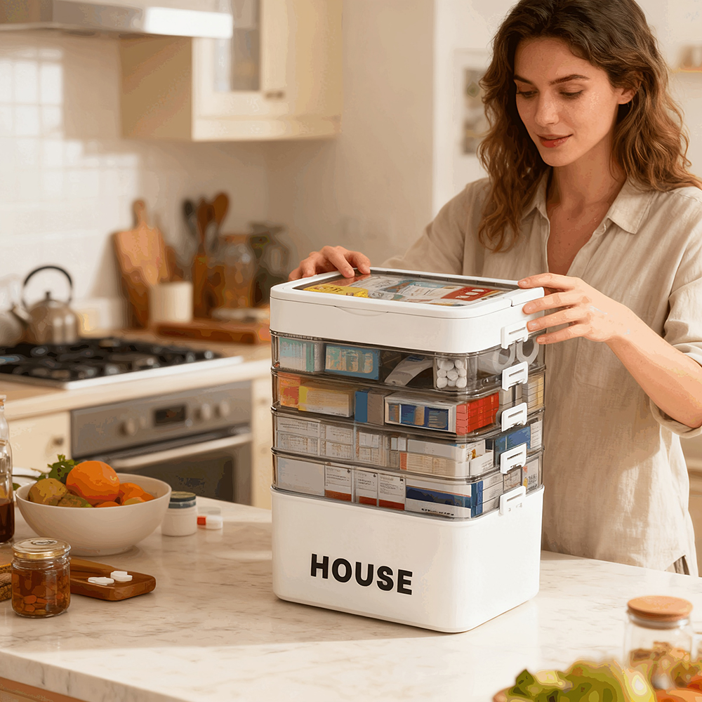 Large Capacity Multi Layer Tra - Medicine Cabinet Lock reseña y precio