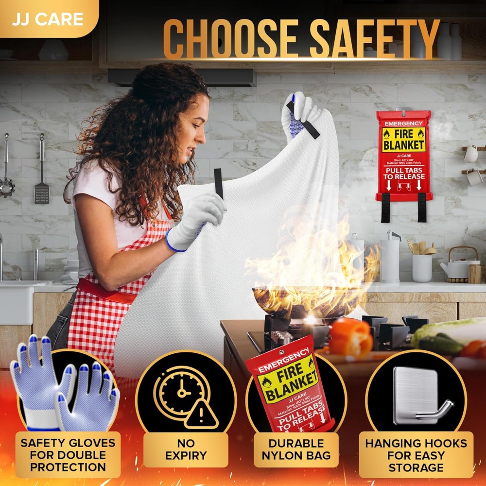Fire Blanket – 10 Packs with H - Fire Blanket Kitchen reseña y precio