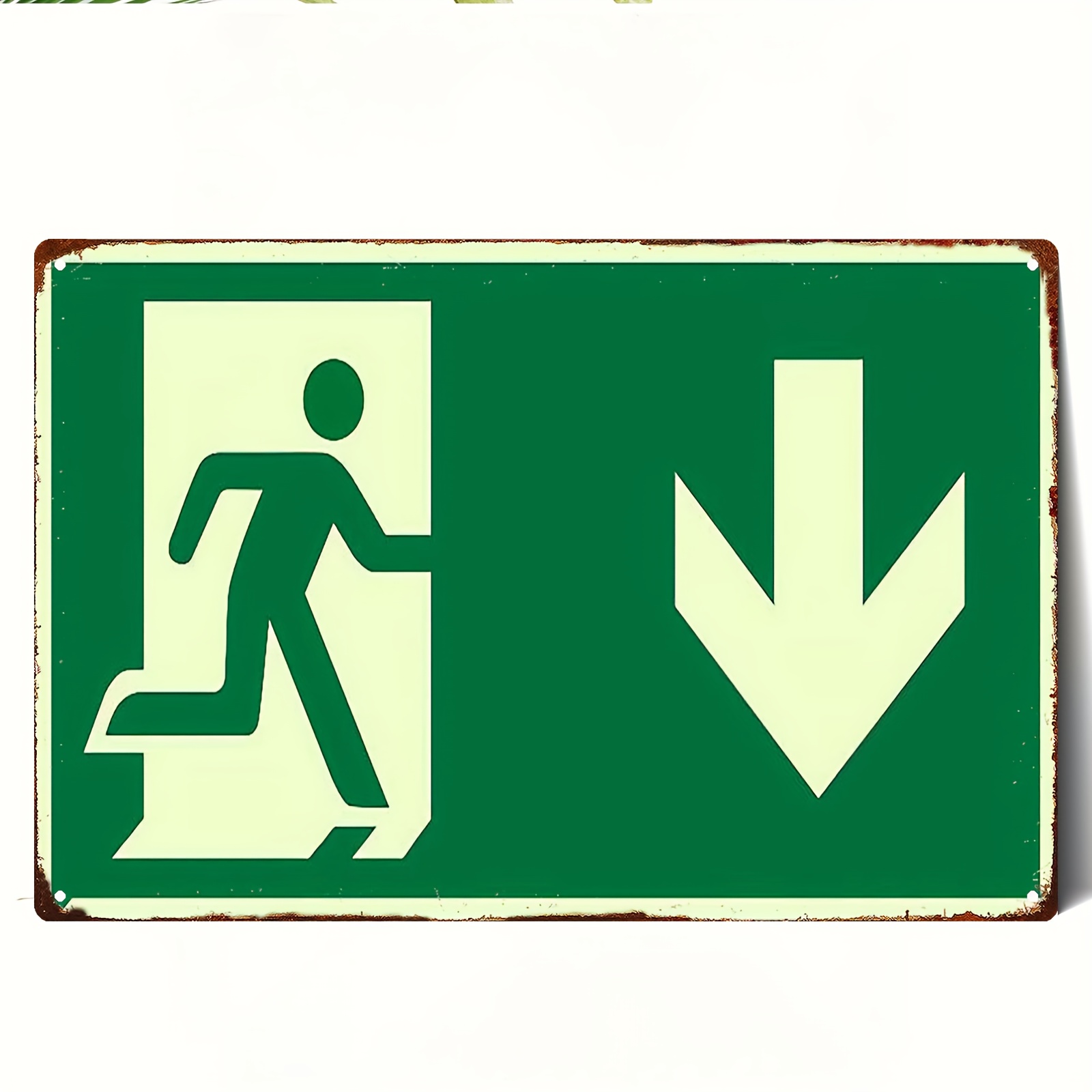 2D Vintage Metal Iron Sign | P - Emergency Exit Sign reseña y precio