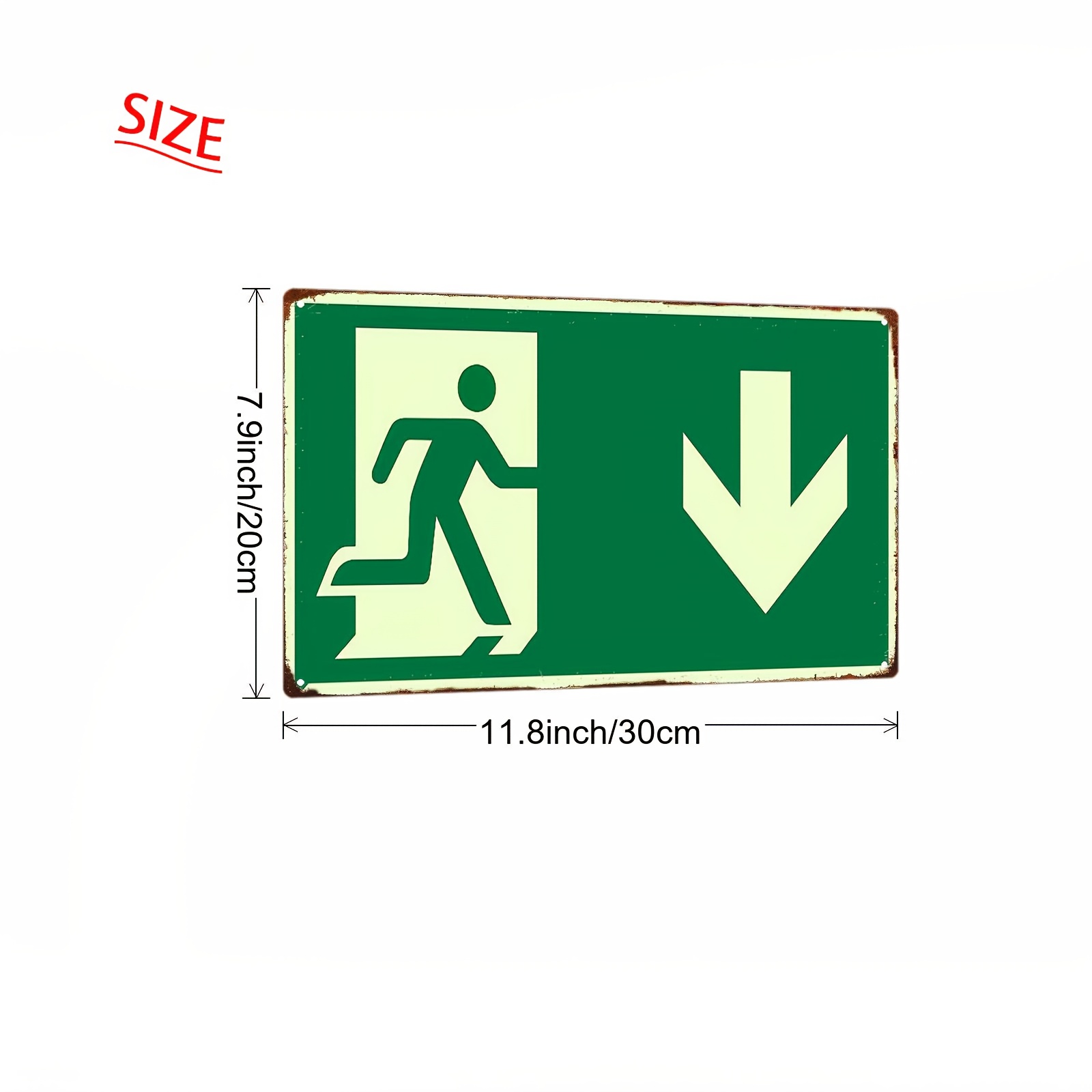 2D Vintage Metal Iron Sign | P - Emergency Exit Sign reseña y precio
