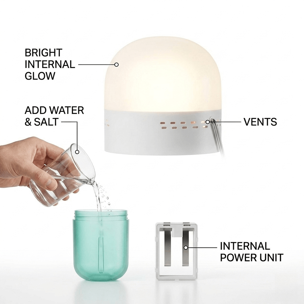 Portable Saline Lamp Compact 6 - Power Outage Light reseña y precio