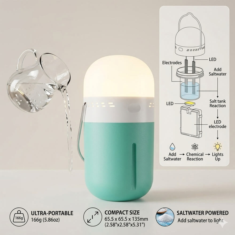 Portable Saline Lamp Compact 6 - Power Outage Light reseña y precio