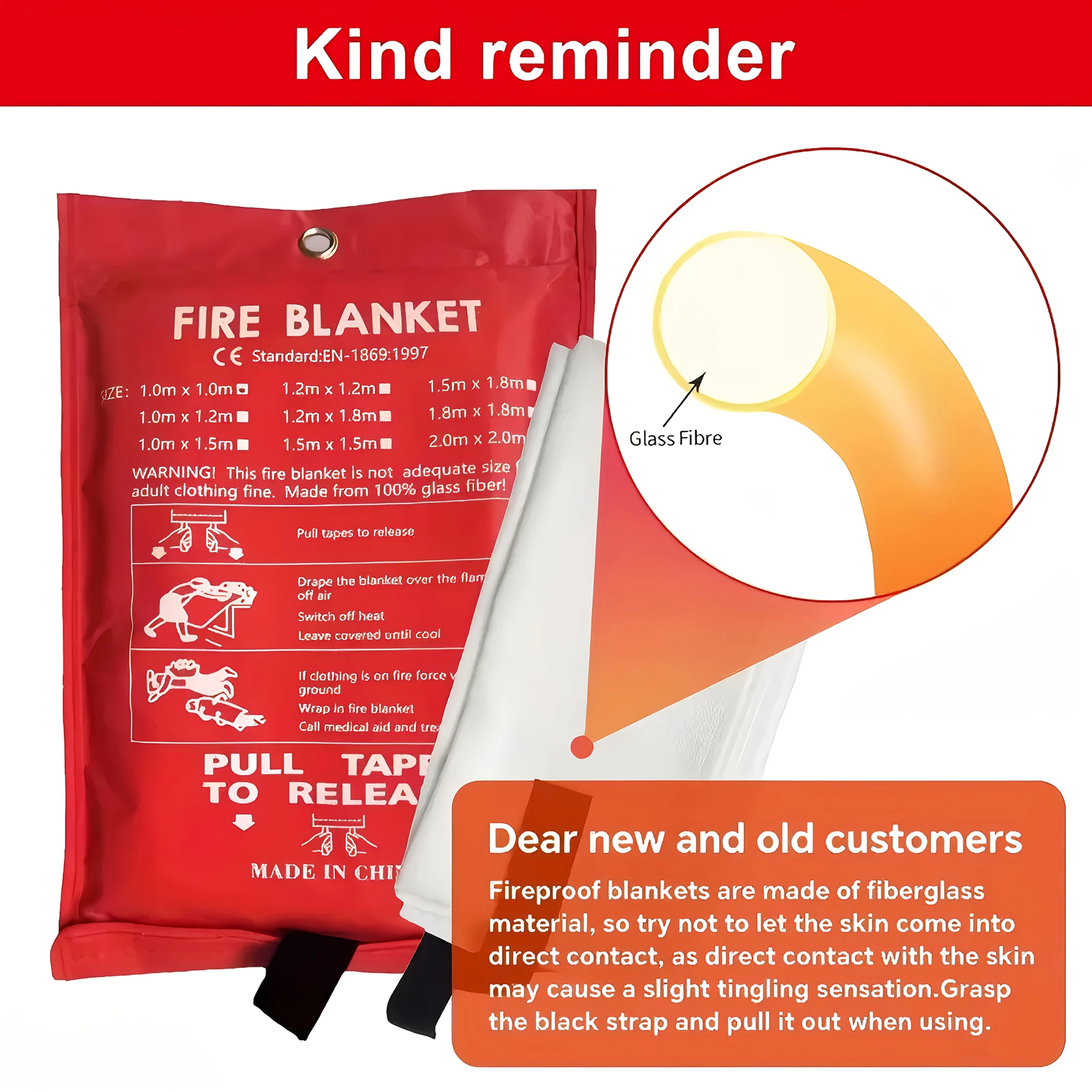 Fiberglass Fire Blanket Emerge - Fire Blanket Kitchen reseña y precio