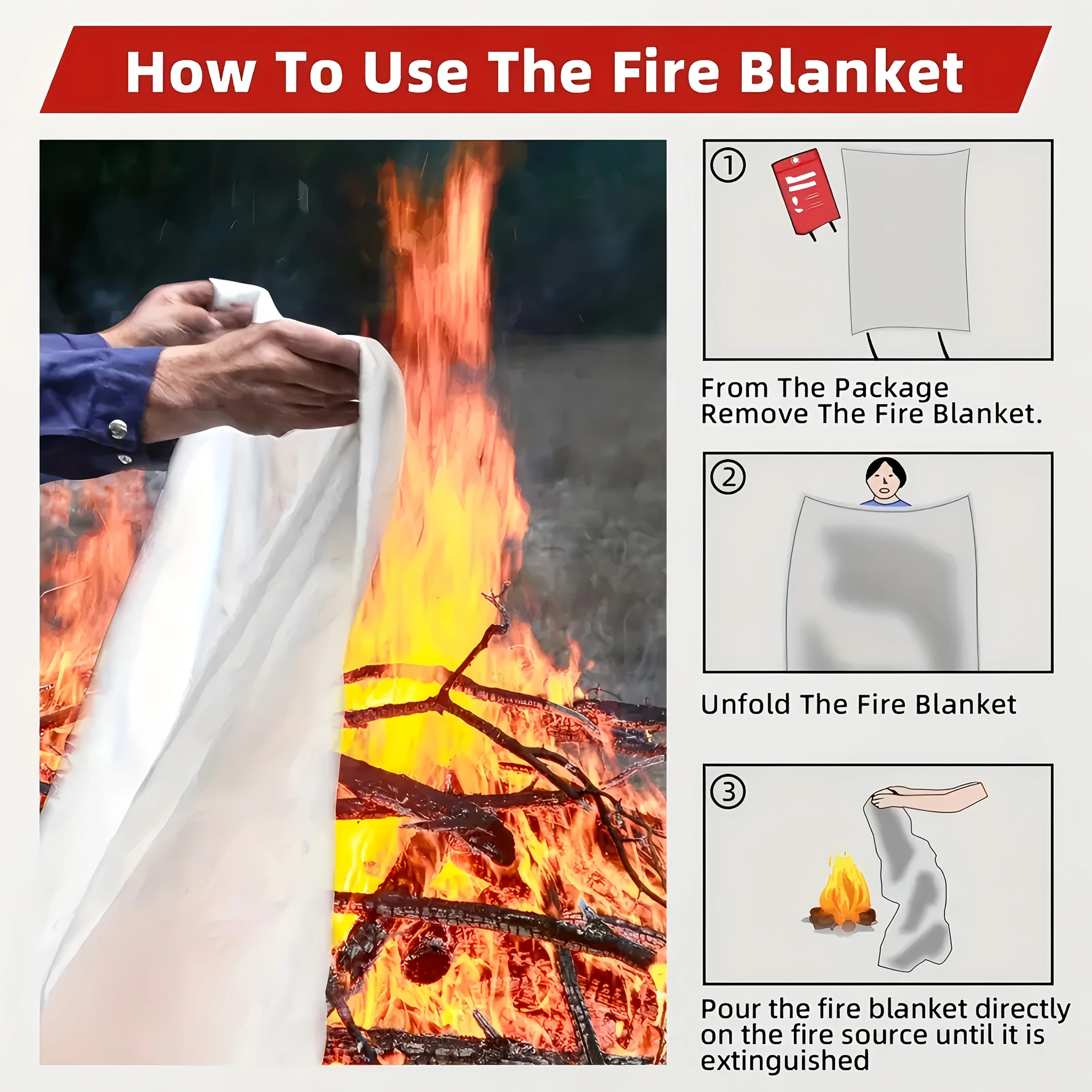 Fiberglass Fire Blanket Emerge - Fire Blanket Kitchen reseña y precio