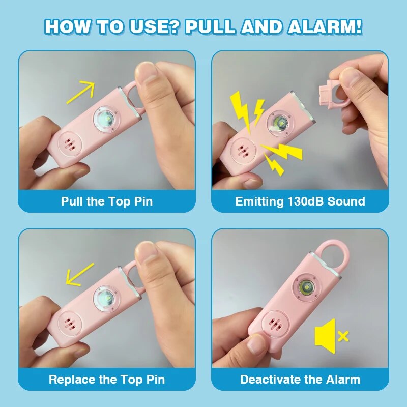 Women's 130dB Personal Safety  - Personal Alarm Keychain reseña y precio