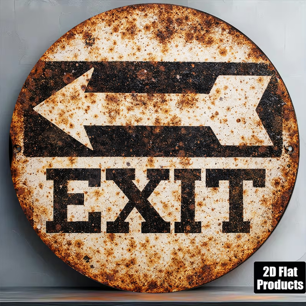 2D Metal Sign 8x8in/20x20cm Re - Emergency Exit Sign reseña y precio