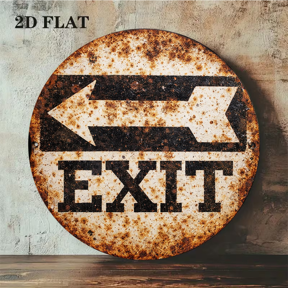 2D Metal Sign 8x8in/20x20cm Re - Emergency Exit Sign reseña y precio