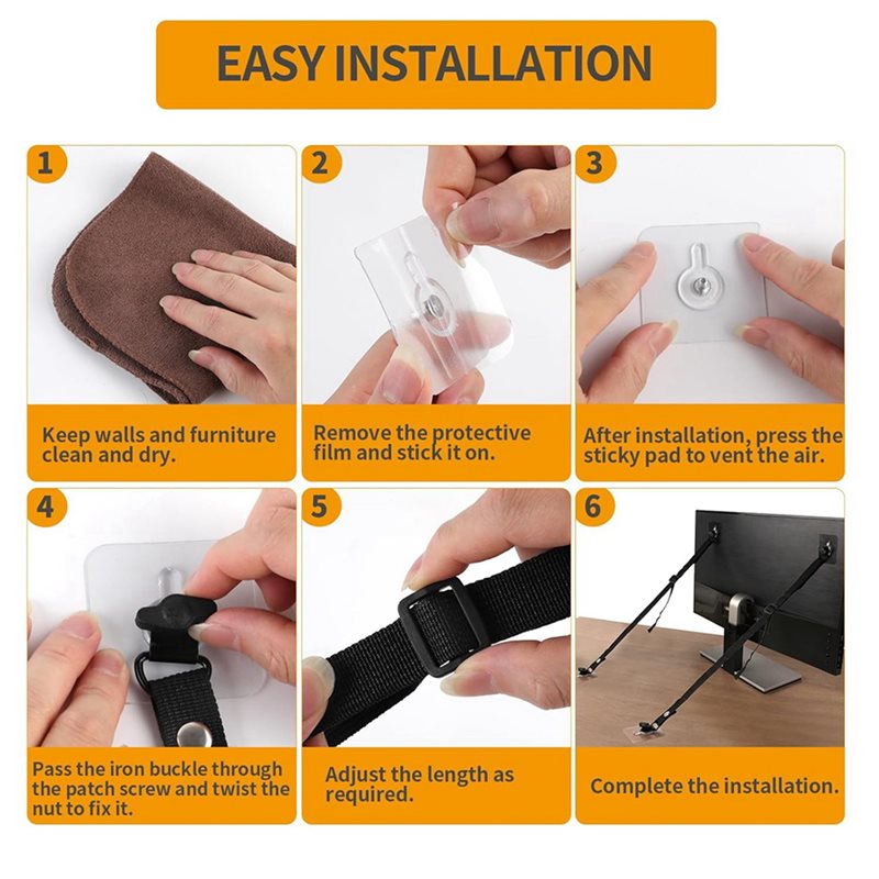 FULL-8 PCS TV Adjustable Safet - Earthquake Anchor Strap reseña y precio
