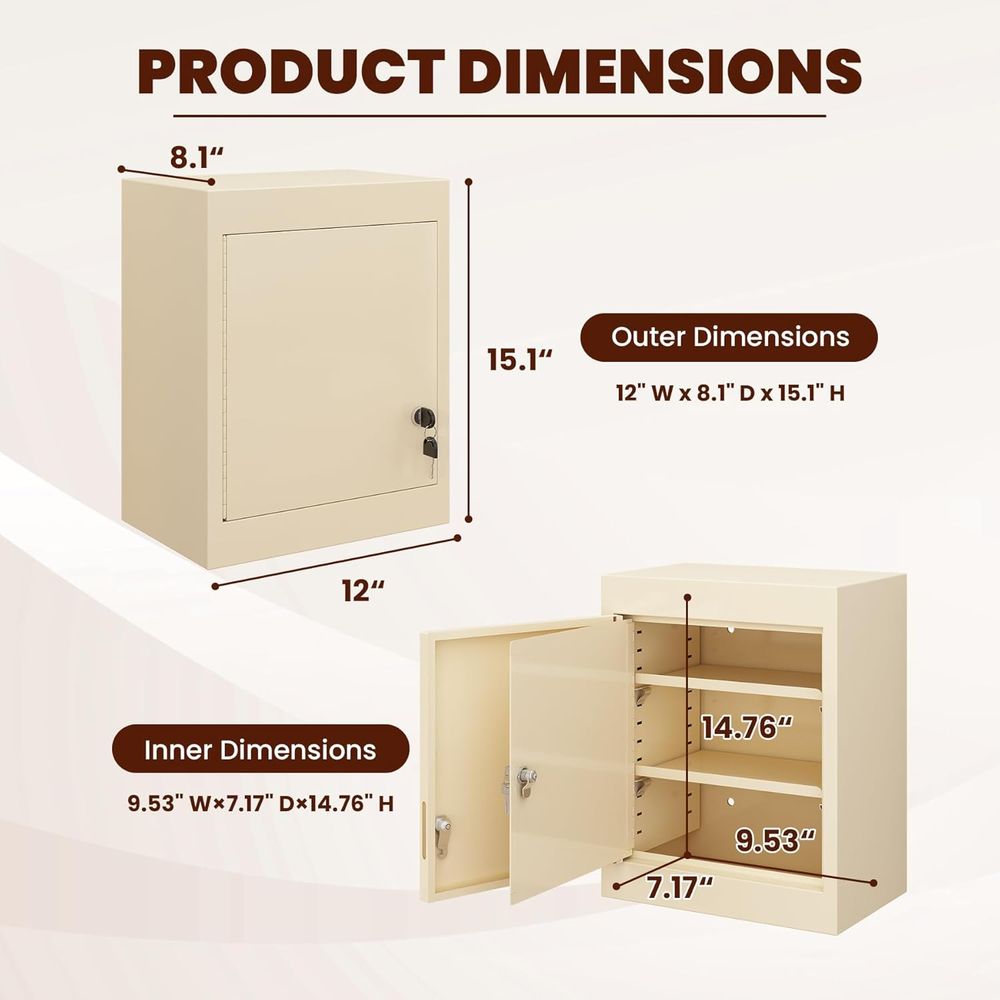 Double Door, Dual Key Lock Ste - Medicine Cabinet Lock reseña y precio