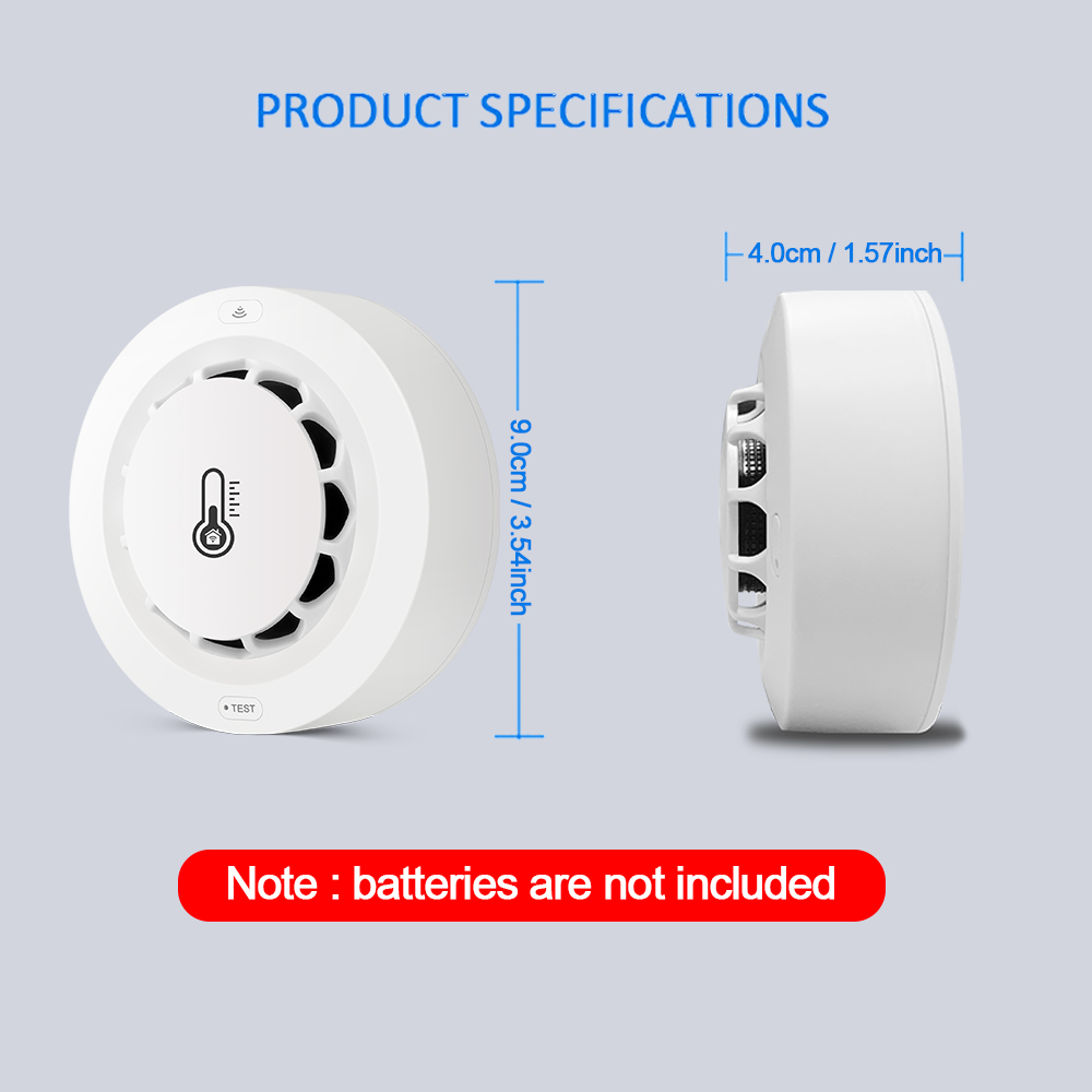 Tuya WiFi Smoke Alarm Temperat - Smoke Detector Interconnected reseña y precio